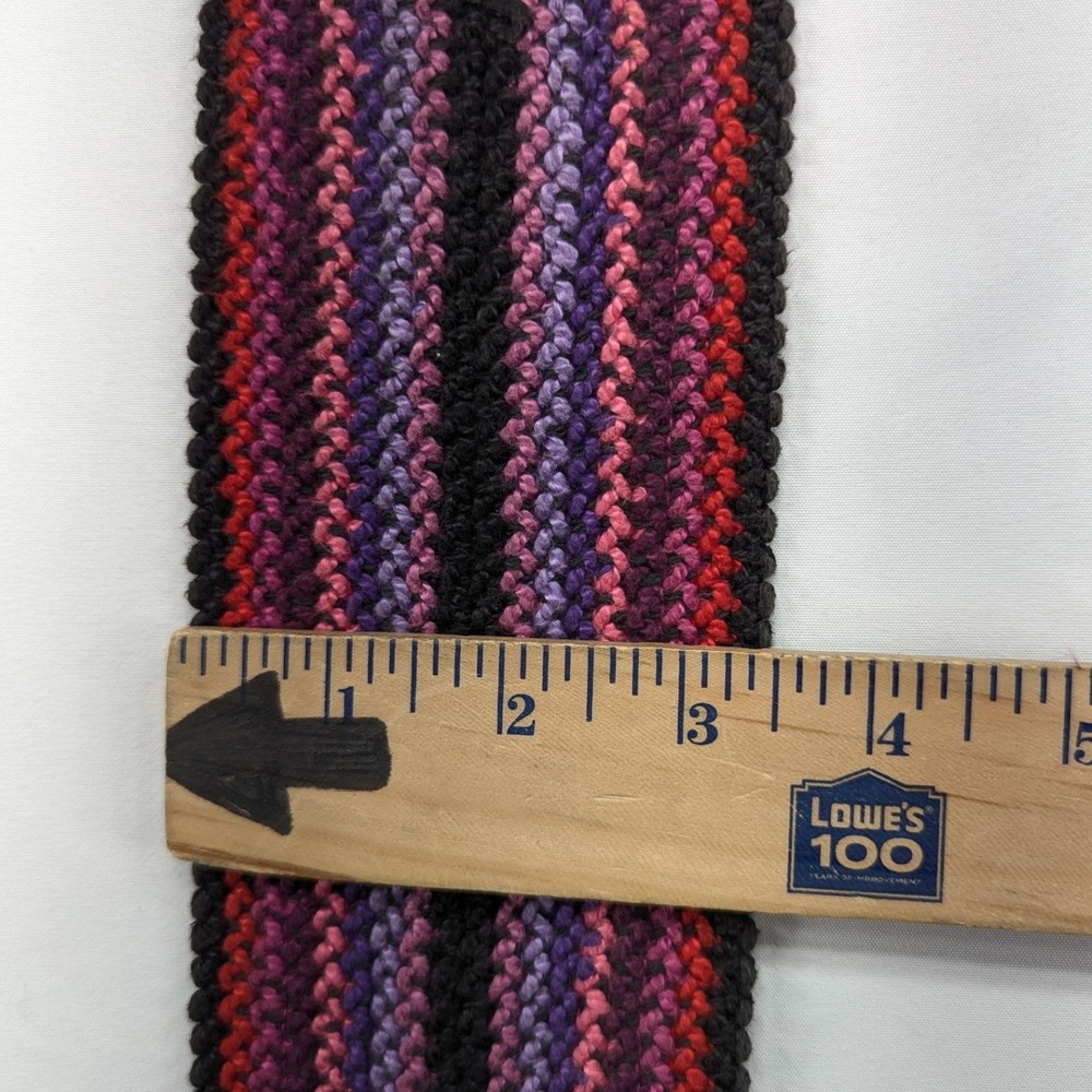 Goodheart Vintage Woven‎ Striped Belt Purple Pink Black Wide Waist Made in USA - Picture 5 of 6